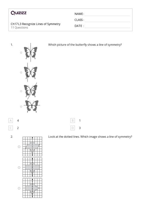 50 Lines Of Symmetry Worksheets For 3rd Grade On Quizizz Free