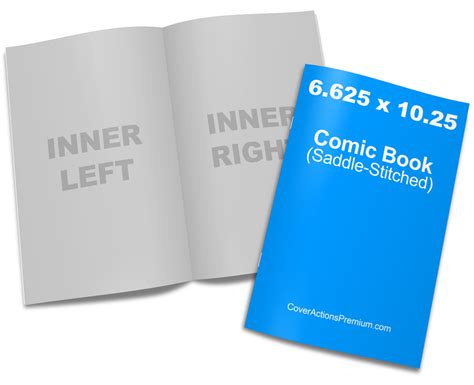 Open Comic Book Mockup Template Cover Actions Premium Mockup Psd