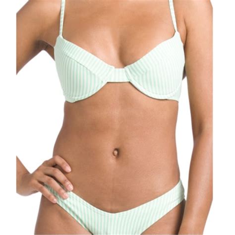 WeWoreWhat Swim We Wore What Stripe Green Bikini Poshmark