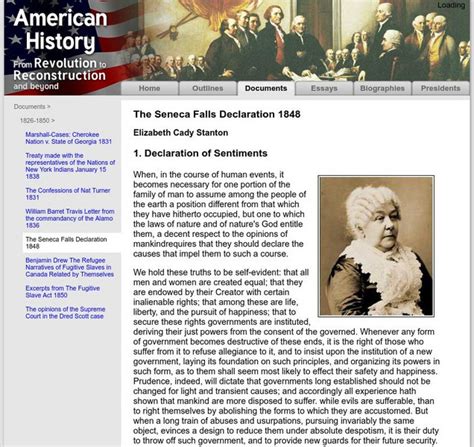 American History: Documents: The Seneca Falls Declaration 1848 Primary for 9th - 10th Grade ...