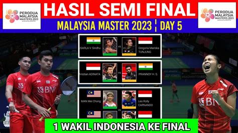 Hasil Semifinal Malaysia Master 2023 Hari Ini Hasil Badminton Hari