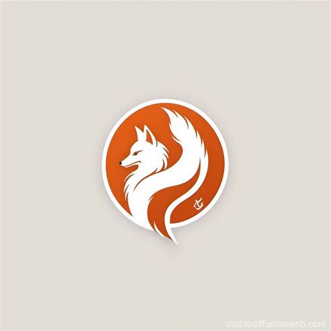 Minimal Nine Tailed Fox Logo Stable Diffusion Online