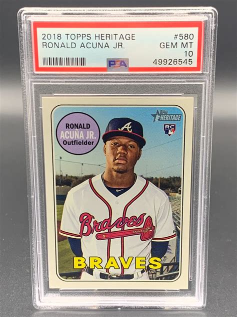 2018 Topps Heritage 580 Ronald Acuna Jr PSA 10 Rookie MySlabs