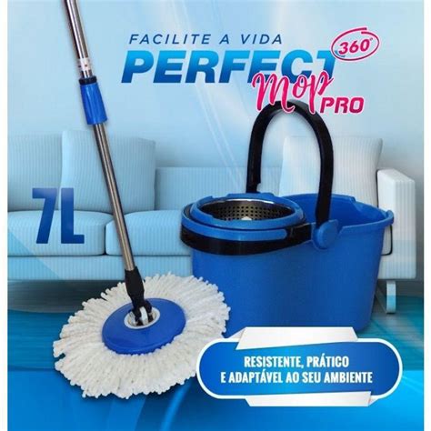 Balde Perfect Mop Pro Inox Refis Mop E Acess Rios