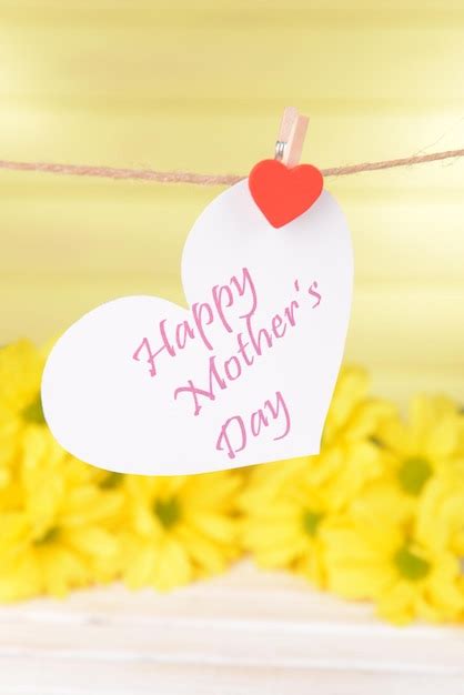 Premium Photo Happy Mothers Day Message Written On Paper Heart With