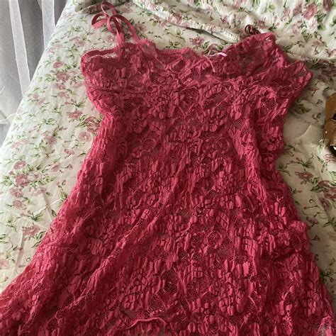 Vintage Pink Lace Lingerie Dress Depop