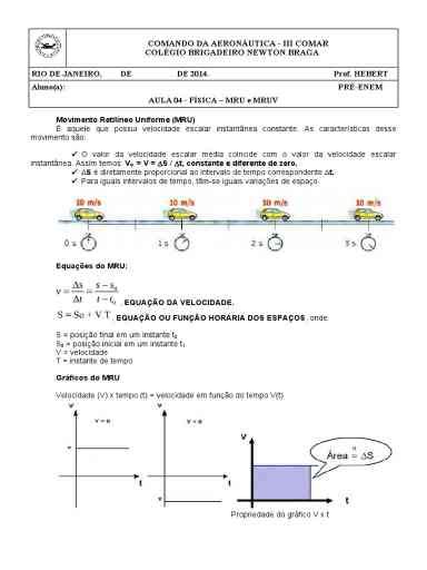 Exerc Cios Resolvidos De Mru E Mruv Em Pdf Material Dispon Vel Para