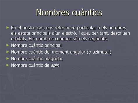 Els Nombres Cuàntics PPT