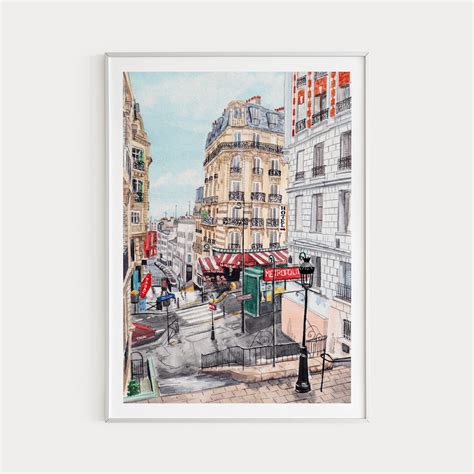 Montmartre Print, Paris Wall Art, Watercolor Print, Montmartre ...