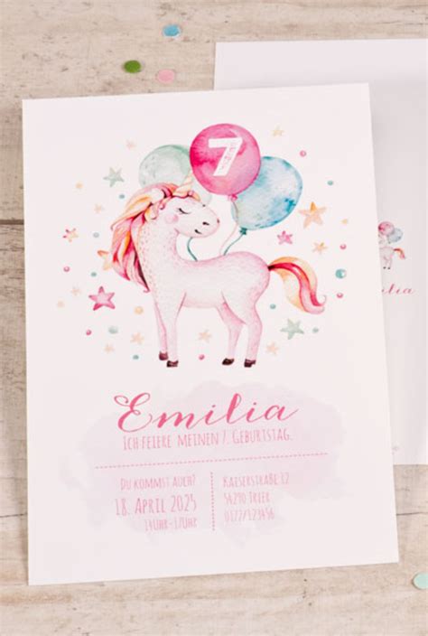 Einladung Kindergeburtstag Einhorn Simple Customize Cards Templates