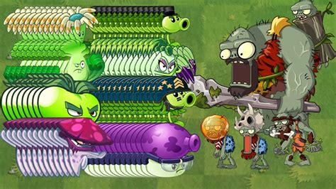 Pvz 2 Challenge Team 50 Plantsand50 Plants Max Level Vs Team Jurassic Marsh Zombie Level 15