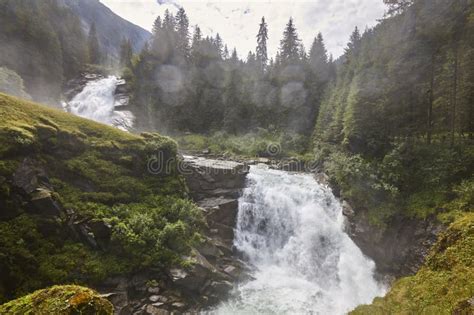 Krimml Waterfalls Nature Landmark In Salzburg Region Austrian Scenery