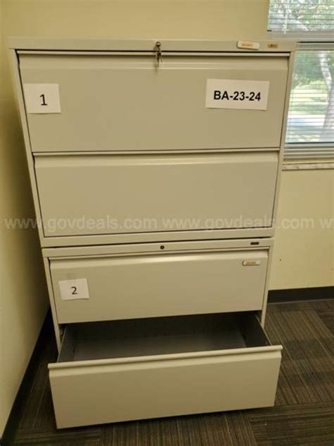 Two 2 Drawer Lateral File Cabinets With Keys Govdeals