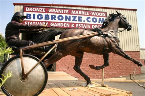 Sulky Harness Racing Jockey and Horse