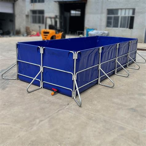 Lvju Rectangle Fish Pond Aquaculture PVC Metal Fish Tank Large Fish