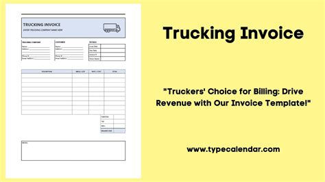 Free Printable Trucking Invoice Templates Excel Sample