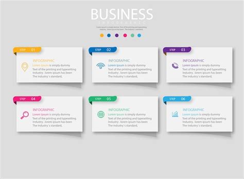 Premium Vector Infographic 6 Elements Step Box Graph Chart Diagram