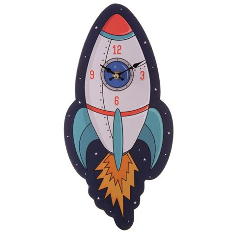 Decorative Rocket Ship Wall Clock Gambar Roket