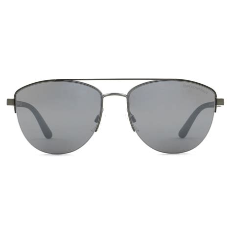 Giorgio Armani Irregular Shape Men Sunglasses Gunmetal Sunglasses Giorgio Armani Eyewear