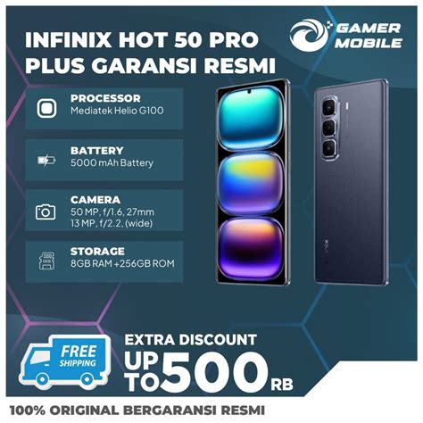 Jual Infinix Hot 50 Pro Plus Infinix Hot 50PLUS Up To 16GB Extended RAM Helio G100 6 78