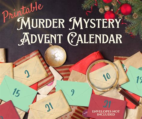 Printable Murder Mystery Advent Calendar Murder At The Ivory Etsy Canada