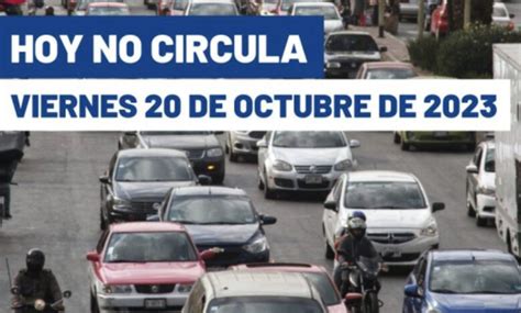 Así aplicará el Hoy no circula este viernes 20 de octubre Transporte