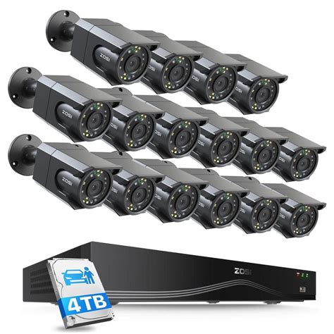 Zosi K Uhd Channel Tb Poe Nvr Security Camera System With Wired