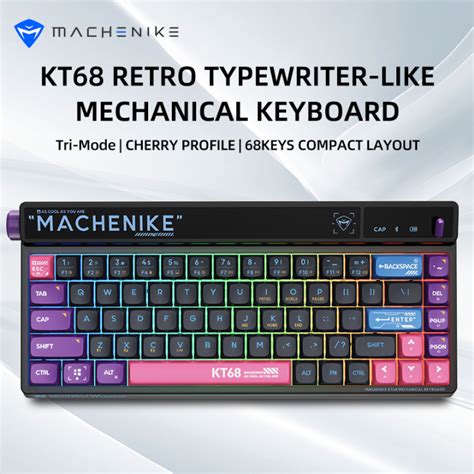 Mechanical Keyboard 68 Keys Wireless Keyboard Machenike KT68 Three Mode RGB Hot Swappable 2 4G