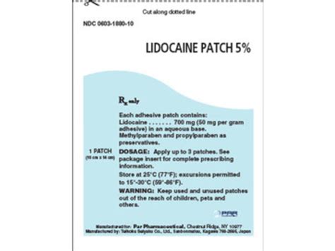 Lidocaine Patch 5 30 Count Par Pharmaceutical Ingredients And Reviews