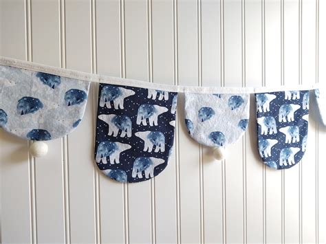 Polar Bear Bunting Polar Bear Dare To Dream Dear Stella Fabric Etsy