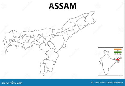 Assam Map. Political And Administrative Map Of Assam With Districts ...