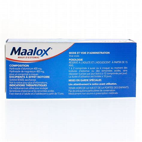 Maalox Maux Destomac Goût Menthe Médicament Conseil Pharmacie