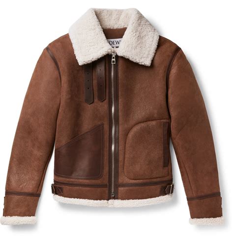 Loewe Shearling Aviator Jacket Brown Loewe