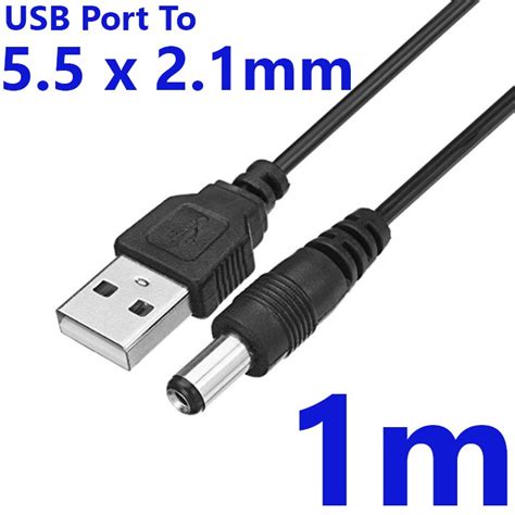 สาย USB to DC USB Port To 5 5 x 2 1mm 5V DC Barrel Jack Power Cable