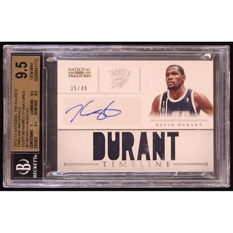 Kevin Durant 2012 13 Panini National Treasures Timeline Materials