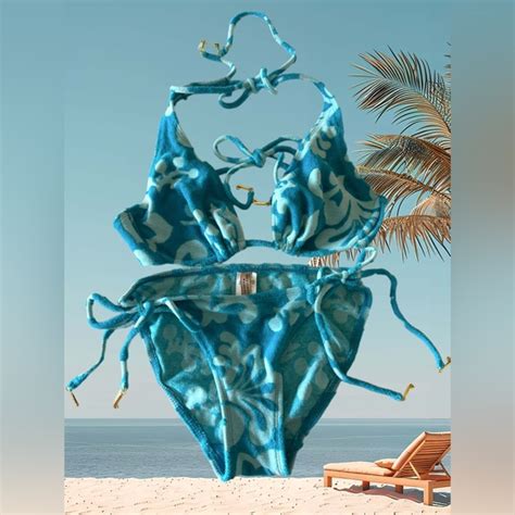 Juicy Couture Swim Juicy Couture Beach Surf Royalty Turquoise String Bikini Medium Bottom