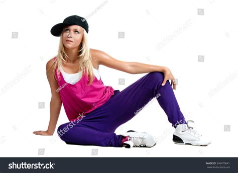 Beautiful Sexy Blonde Girl Sports Clothes Stockfoto Shutterstock