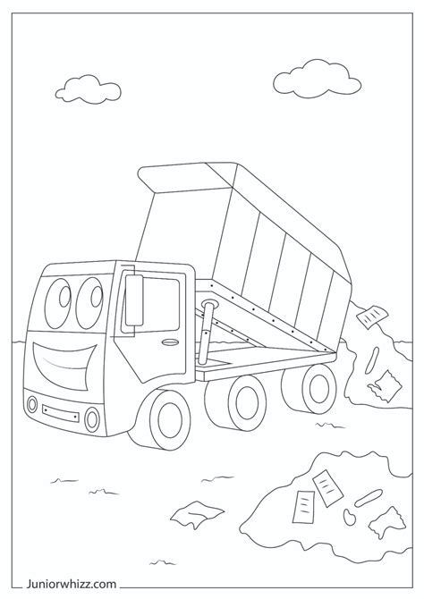 Garbage Truck Coloring Pages for Kids (12 Printable PDFs)