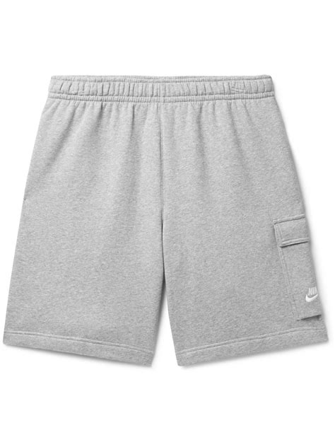 Nike Sportswear Club Wide Leg Cotton Blend Jersey Cargo Shorts Gray