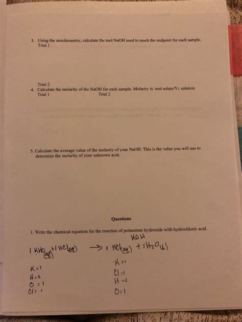 Solved Lab Acid Base Titration Report Part Chegg