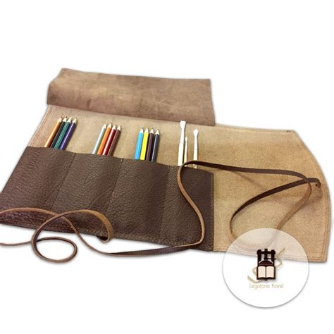 Trousse D Pliable En Cuir V Ritable Pour Stylo Et Crayons