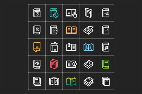 Book Mini Iconset Template Icon Set