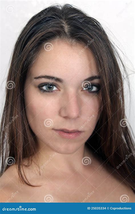 Attractive Brunette Headshot Stock Photo Image Of Indoors Human