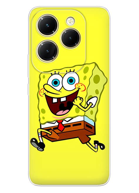 Infinix Hot чехол из силикона SpongeBob SquarePants Губка Боб Квадратные Штаны улыбающейся
