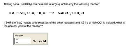 Solved Baking Soda NaHCO 3 Can Be Made In Large Quantities Chegg