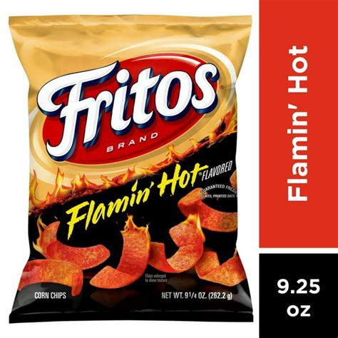 2 Pack Fritos Flamin Hot Flavored Corn Chips 9 25 Oz Bag Packaging