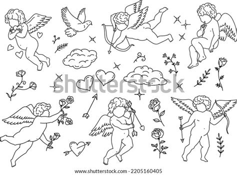 11 Thousand Cupid Line Art Royalty Free Images Stock Photos