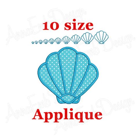 Sea Shell Applique Embroidery Design Mini Shell Seashell Design