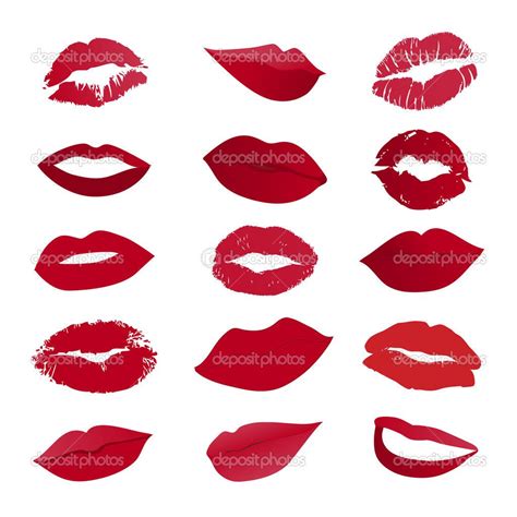 Vector conjunto de labios Ilustración de stock 16259029 Labios