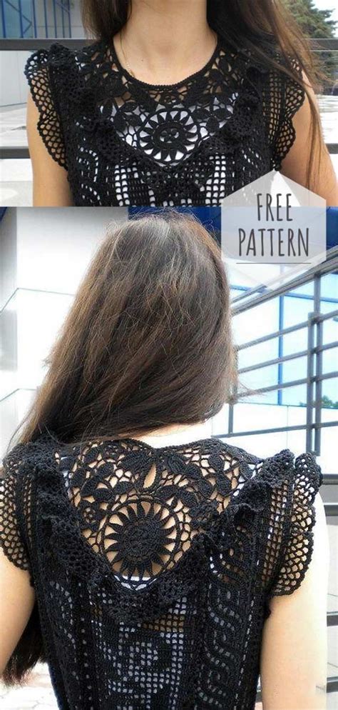 Crochet Black Dress Free Pattern